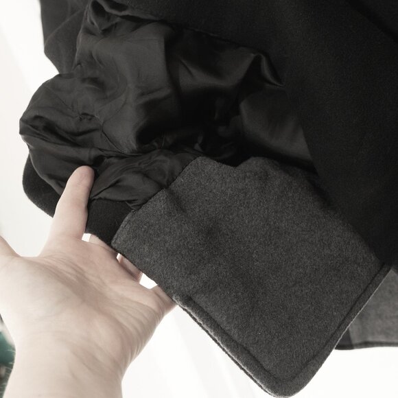 Babaton Cocoon Coat Black Cashmere Wool Funnel Neck Minimal Goth Quiet Lux Coat - Picture 7 of 16